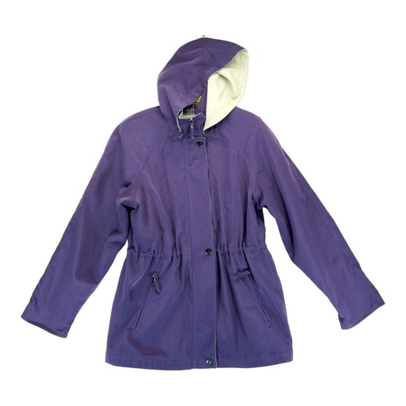 Nautica Jacket Women’s Small Hood‎ Windbreaker Purple Full Zip Adjustable - Picture 1 of 9